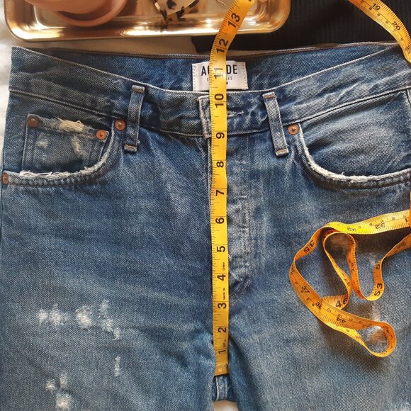 Agolde Jamie High Rise Straight Jeans in Lowdown Wash Size 24 - Picture 9 of 11